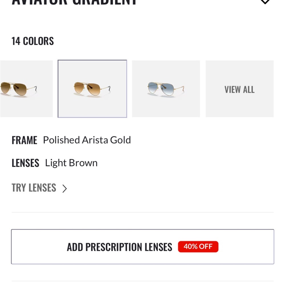 Ray-Ban Aviator Sunglasses in Arista Gold and Light Brown